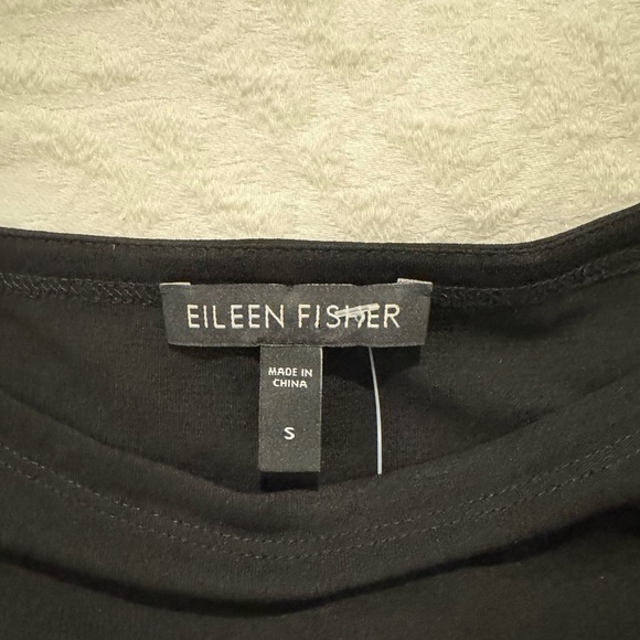 Eileen fisher 100% silk black long sleeve tunic top - Picture 4 of 8